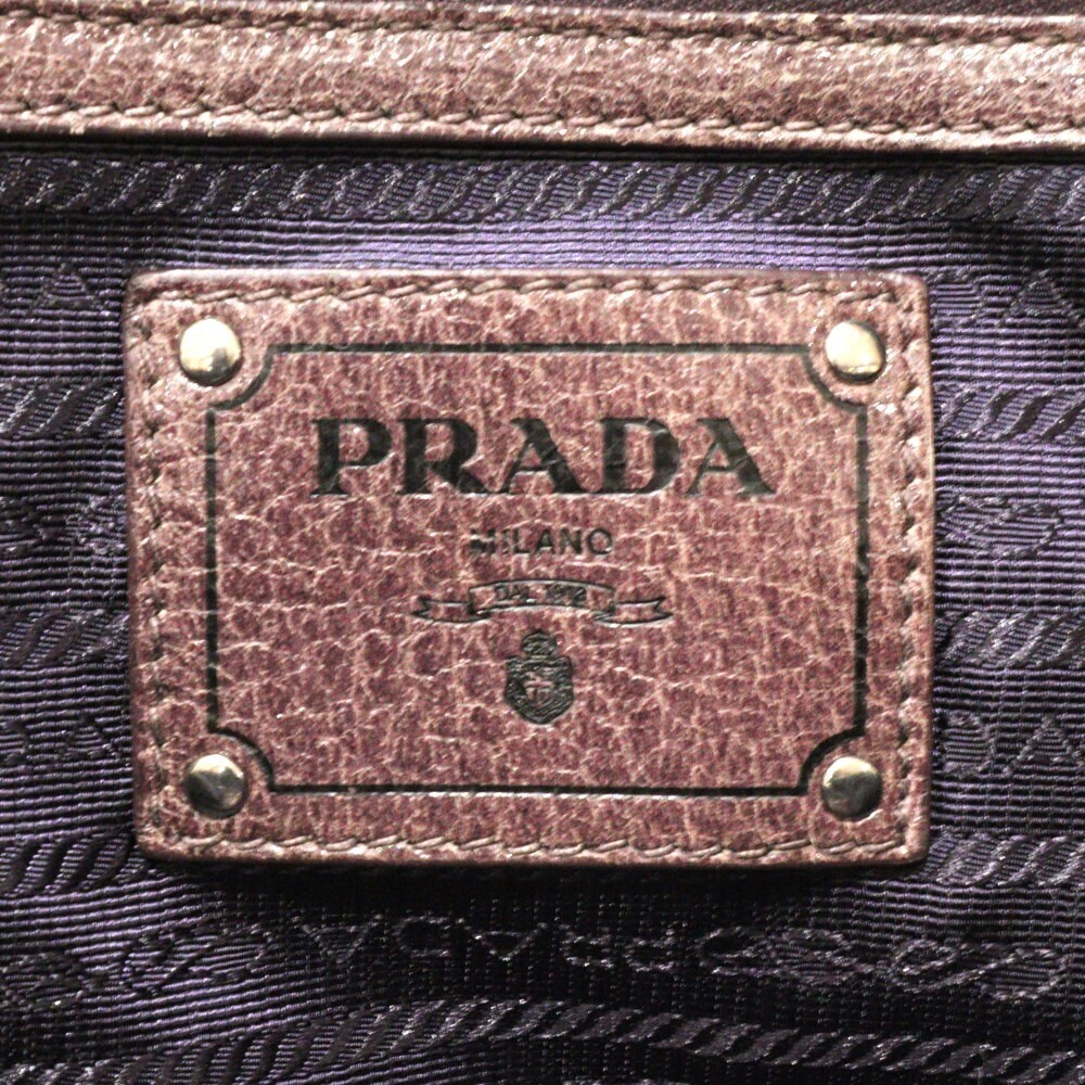 Prada SFU MIRTILLO Leather Bag Glitter Boston - Picture 7 of 7